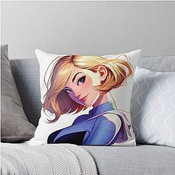 Gwen Stacy Cute Art Throw Pillow