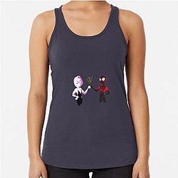 Gwen Stacy Miles Morales Spider-Man Spider-Verse Racerback Tank Top