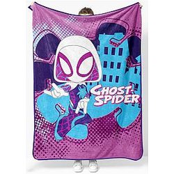 Marvel Spidey and His Amazing Friends Ghost Spider Gwen Throw Blanket Measures 46 x 60 inches Kids Bedding Features Gwen Stacy Official Product