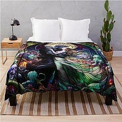Hades and Persephone Stained Glass Throw Blanket