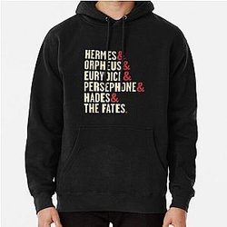 Hadestown Character Names - Hermes, Orpheus, Eurydice, Persephone, Hades & the Fates Pullover Hoodie