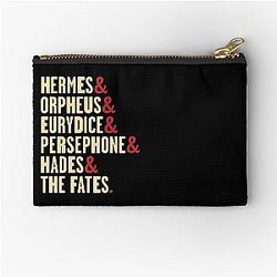 Hadestown Character Names - Hermes, Orpheus, Eurydice, Persephone, Hades and the Fates Zipper Pouch