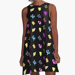 Hades Game Symbols A-Line Dress