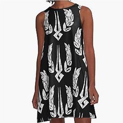 Hades Game Distressed Logo A Line Dress