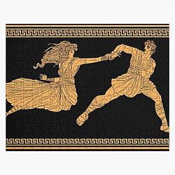 Orange and Black Figures of Hades Kidnapping Persephone Jigsaw Puzzle