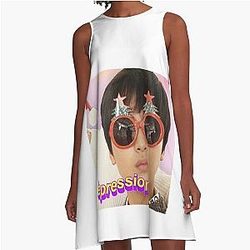 Haechan Christmas tree sunglasses A-Line Dress