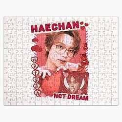 NCT DREAM Red Y2K Preppy Haechan Scrapbook Collage Design Jigsaw Puzzle