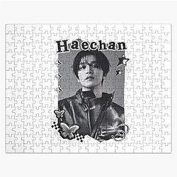 NCT Haechan Kpop Boy Group Black White Collage Design Jigsaw Puzzle