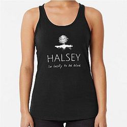 Halsey Ashley Nicolette Frangipane I'm lucky to be alive Halsey Racerback Tank Top
