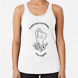 I am not a woman, Racerback Tank Top Inspired by Halsey