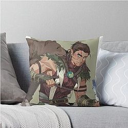Baldur's Gate 3: Halsin Bear Facial Tattoo or Little Bird and Wolf Throw Pillow
