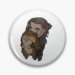 Cute Halfling with Owl Bear - Baldur's Gate 3 - DND Pin