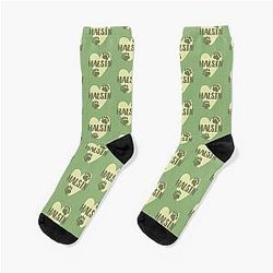 Halin bear paw heart green socks