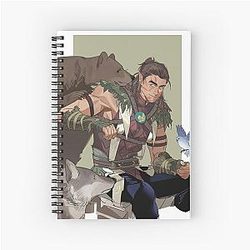 Baldur's Gate 3 Hailin Bear Facial Tattoo Little Bird Wolf Spiral Notebook