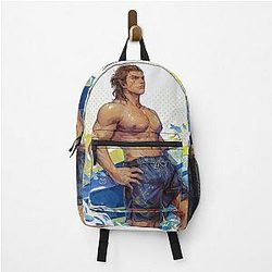 Halisin Shirtless Showing Backpack