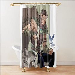 Baldur's Gate 3 Bear Facial Tattoo Little Bird Wolf Shower Curtain
