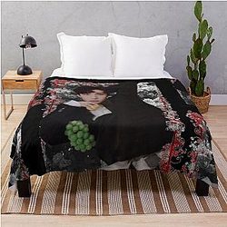 Han Jisung Stray Kids Korean Kpop Floral Design Throw Blanket