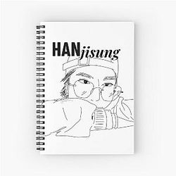 Han Jisung - Black Line Art Spiral Notebook