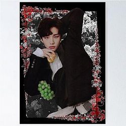 Han Jisung Stray Kids Korean Kpop Floral Design Poster