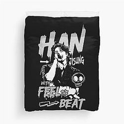 Han Jisung Black & White Rock poster You make stray kids ot8 Kpop SKZ Duvet Cover