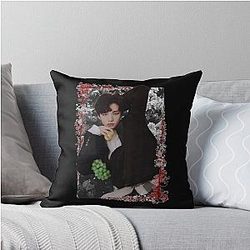 Han Jisung Stray Kids Korean Kpop Floral Design Throw Pillow