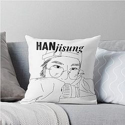 Han Jisung - Black Lineart Throw Pillow