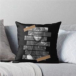 Han Jisung Stray Kids Korean Kpop Monochrome Stripe Design Throw Pillow