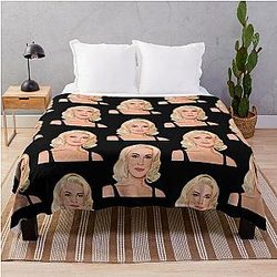 Hannah Waddingham Cartoon Throw Blanket