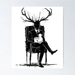 Hannibal Lecter NBC Stag Antler Poster