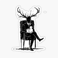 Hannibal Lecter NBC Stag Antlers Lamb Sticker