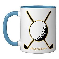 Happy Gilmore 30th Anniversary Front Back Ceramic Mug Blue/White