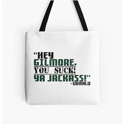Hey Gilmore you suck! -Donald, Happy Gilmore All Over Print Tote Bag