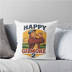 Happy Gilmore Retro Throw Pillow