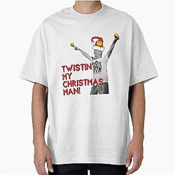 Twisting My Christmas Man - Bez Happy Mondays Christmas Design Oversized T-Shirt