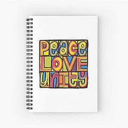 PEACE HAPPY UNITY Design Spiral Notebook