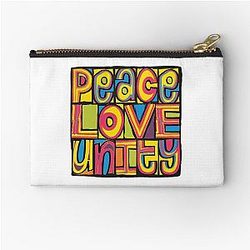 PEACE LOVE UNITY Happy Mondays Style Design Zipper Pouch