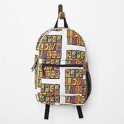Peace Love Unity Happy Mondays Style Design Backpack