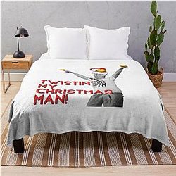 Twisting My Christmas Man - Bez Happy Mondays Christmas Design Throw Blanket