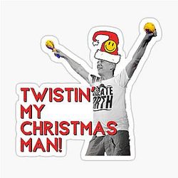 Twisting My Christmas Man - Bez Happy Mondays Christmas Design Sticker