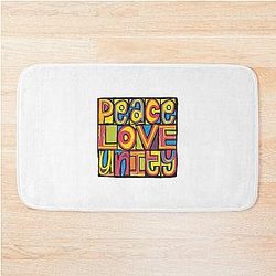 PEACE, LOVE, UNITY Happy Mondays Style Design Bath Mat