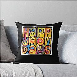 Happy Mondays Throw Pillow