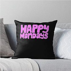 Happy Mondays Throw Pillow