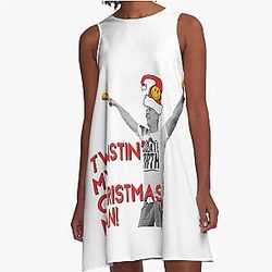 Twisting My Christmas Man - Bez Happy Mondays Christmas Design A-Line Dress