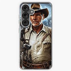 Harrison Ford as Indiana  Portrait Samsung Galaxy Soft Case