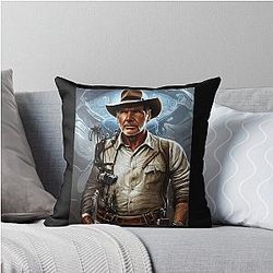 Harrison Ford Indy Portrait Throw Pillow