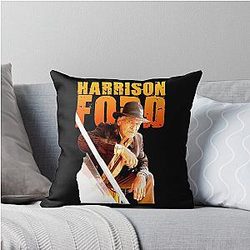 Harrison Ford themed graphic design by ironpalette throw pillow