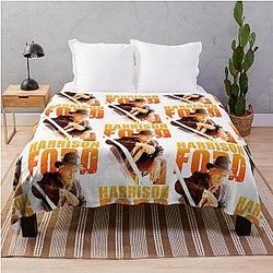 Harrison Ford themed graphic design by Ironpalette Throw Blanket