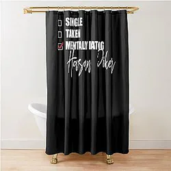 Graphic Mentally Dating Hasan Piker Shower Curtain