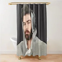 Hasan Piker Wearing Headphones Shower Curtain