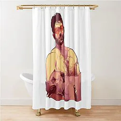Retro Hasan Piker Journalist Massage Outdoor Shower Curtain